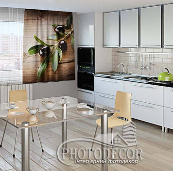 3D - Фото Штора "Гілка маслин", висота - 1,82м, ширина - 1,10м, тасьма