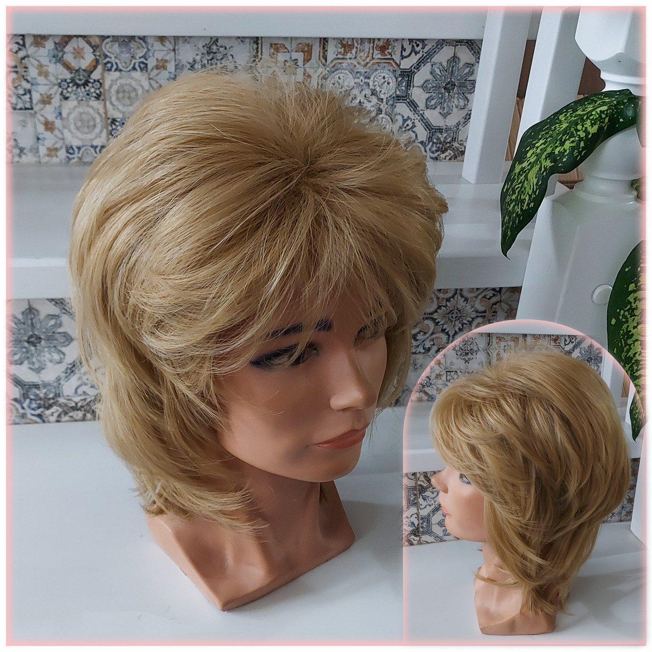 Перука каскад з термоволокна пшеничний 1421G-24В, фото 1