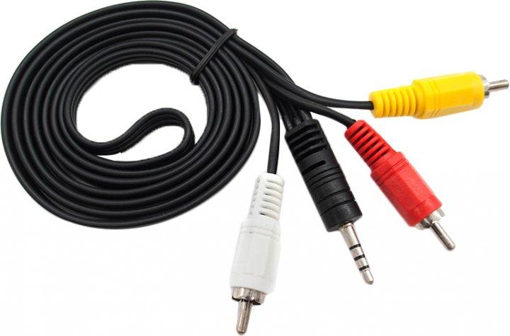 Шнур шт.3,5м 4C- 3шт.RCA, gold, 1,2м, чорний