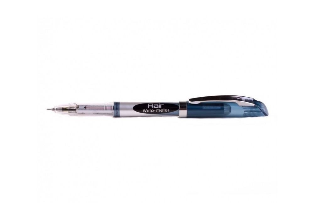 Ручка кулькова Flair Writometer (10 км) 0,5 мм, чорна, фото 1