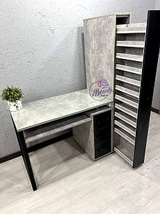 Професійний манікюрний стіл з високою шухлядою для лаків