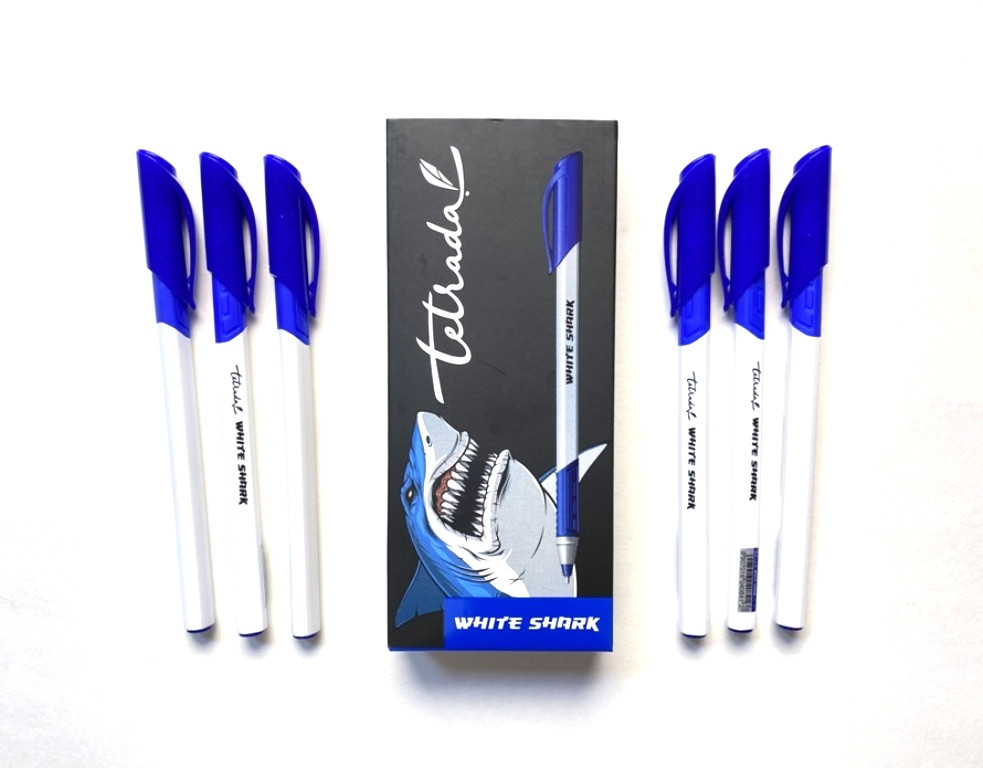 Ручка гелева Tetrada White Shark HG-811 0.6 мм (синя)