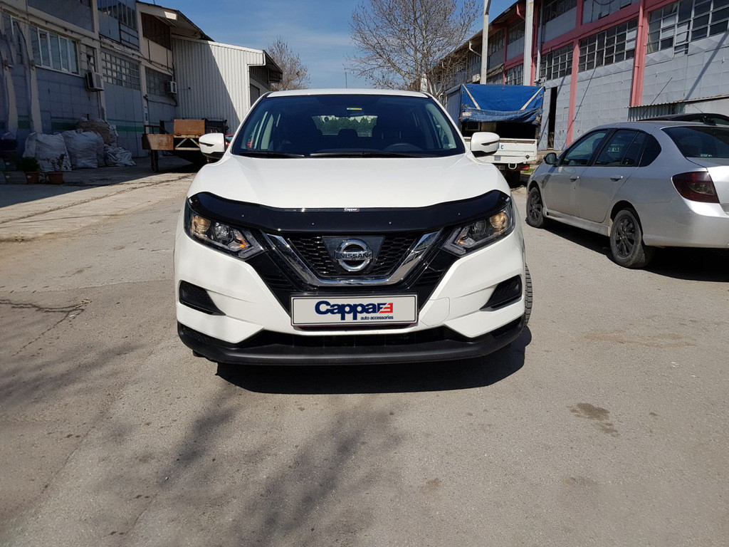 Дефлектор капота (мухобойка) Nissan Qashqai 2017-2021 (Ниссан Кашкай) 5773K032 - фото 8 - id-p1670561807