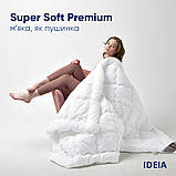 Ковдра TM Ideia Super Soft Premium з аналогом лебединого пуху літня 140*210 см перкаль, фото 6