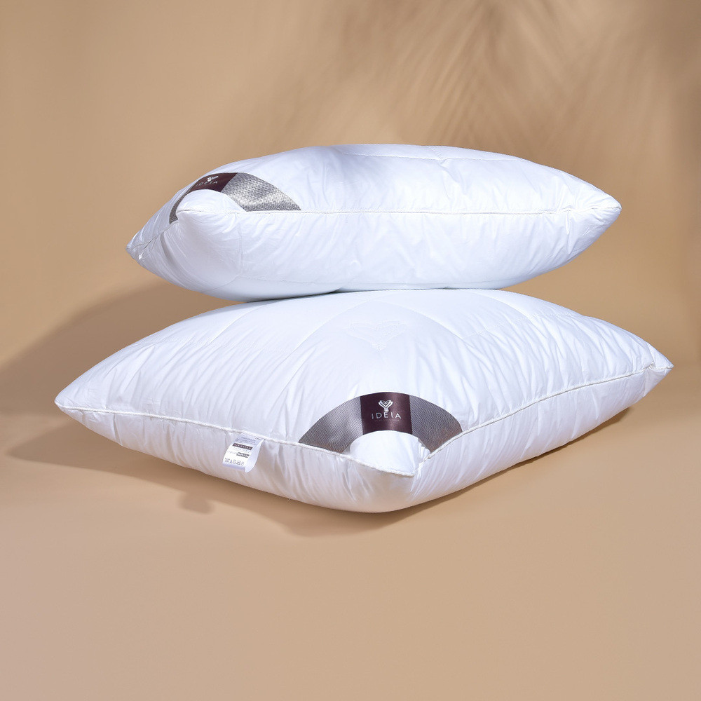 Подушка Air Dream Premium 50х70 см IDEIA два чохли з блискавкою бавовна перкаль антиалергенна біла, фото 1