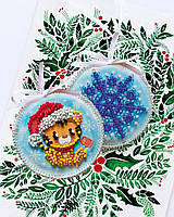 Тигрёнок Набор для вышивки бисером новогодней игрушки на натуральном художественном холсте Абрис Арт ABT-024