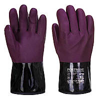 Перчатки рабочие химстойкие, утепленные, с покрытием ПВХ Portwest AP90 Chemtherm, Фіолетовий, M