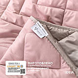 Покривало 220х240 см IDEIA стьобане двостороннє якісна стібка мікрофібра пудра сіре на ліжко, диван, фото 3
