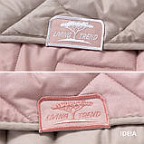 Покривало 240х260 см IDEIA стьобане двостороннє якісна стібка мікрофібра пудра сіре на ліжко, диван, фото 8