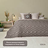 Покривало 240х260 см IDEIA стьобане двостороннє якісна стібка мікрофібра на ліжко, диван шоколад беж, фото 8