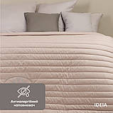 Покривало євро 220х240 см двостороннє ROYAL IDEIA міцна стібка антиалергенне сірий беж на ліжко, фото 4