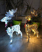 Світлодіодні олені новорічні, Святкове освітлення, Фігури світлодіодні, Олень що світиться 30 см