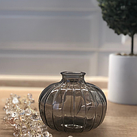 Кругла скляна ваза 9 см для квітів та декору