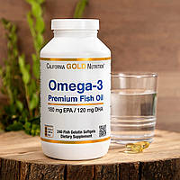 Омега-3 California Gold Nutrition, Рыбий жир премиум, Omega-3 Premium Fish Oil, 240 капсул