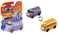 Flip Cars 2 in 1 Tour Bus & School Bus