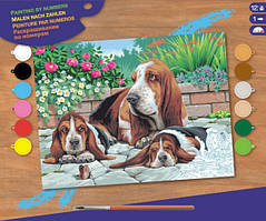 Sequin Art Craft kit PAINTING BY NUMBERS SENIOR Basset Hounds