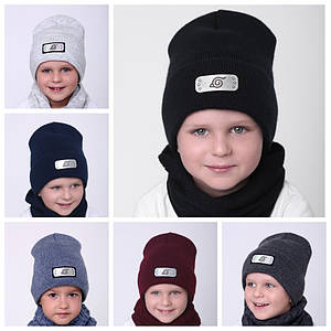 Шапка зимова на флісі Аніме, Шапки дитячі зимові для хлопчиків, Шапки зимові дитячі в'язані