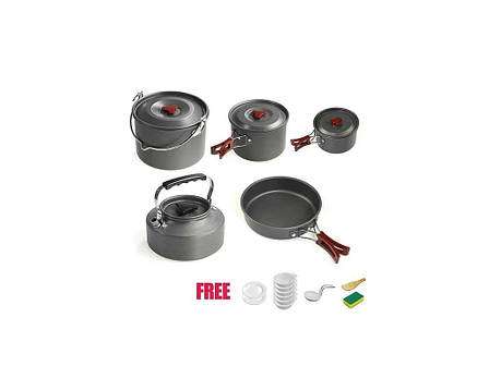Набір туристичного посуду Cooking Set DS-309 матеріал твердий оксид алюмінію, фото 1