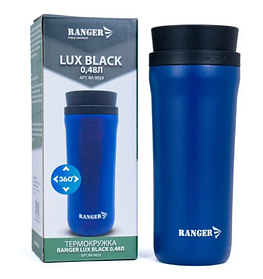 Термокухоль із подвійними стінками для напоїв 480 мл Ranger Lux RA RA 9929 Синьо-чорний