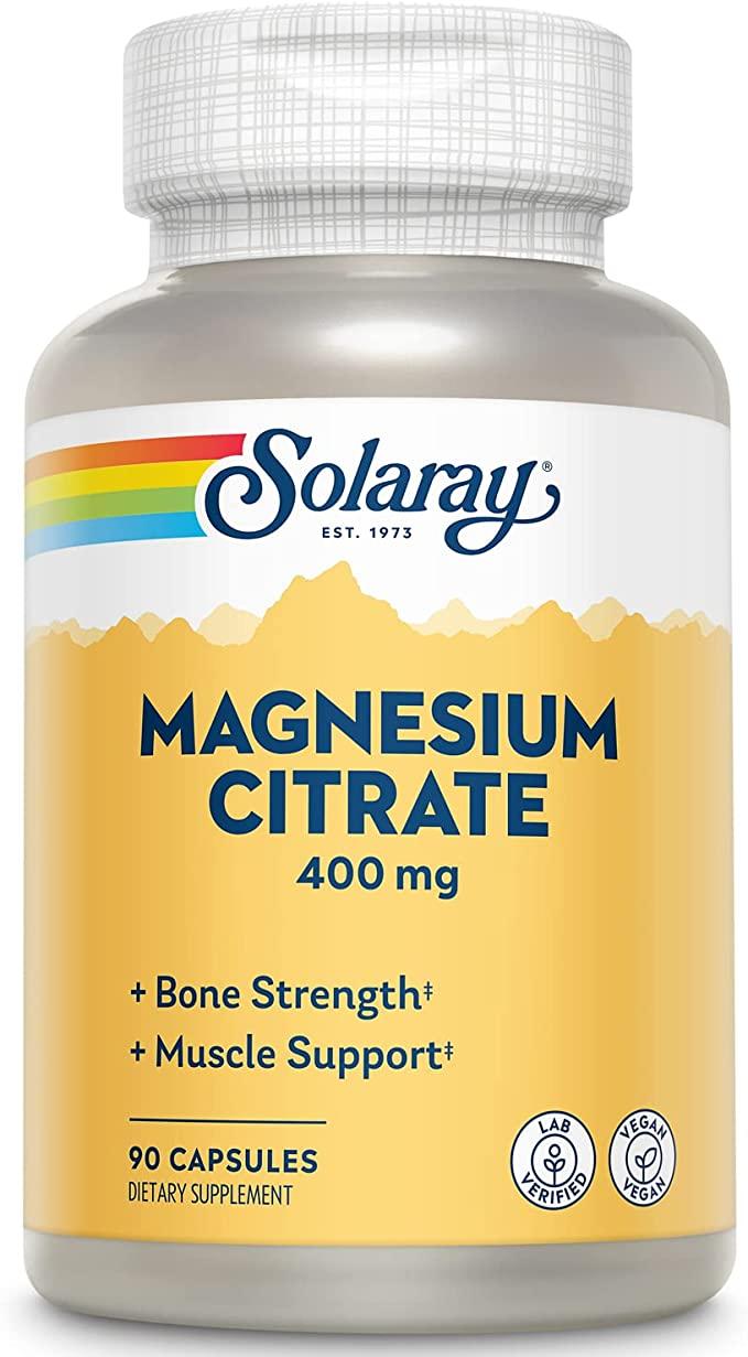 Цитрат магнію133 мг Magnesium Citrate Solaray, 90 капсул