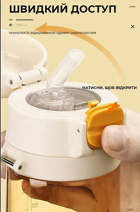 Пляшка для води дитяча Casno Geese Waterbottle KXN-1219 690 мл жовтогаряча, фото 3