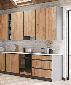 Кухня Графіті 2,2 Графіт / Дуб Крафт золотий