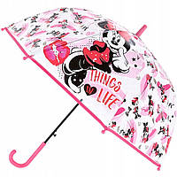 Детский зонтик трость Минни Маус Minnie Mouseм розовый 45 см