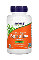 Спирулина сертифицированная органическая, Spirulina, Now Foods, 1000 мг, 120 таблеток (NOW-02715 )