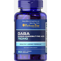ГАМК (гамма-аминомасляная кислота), GABA, Puritan's Pride, 750 мг, 90 капсул (PTP-17610)