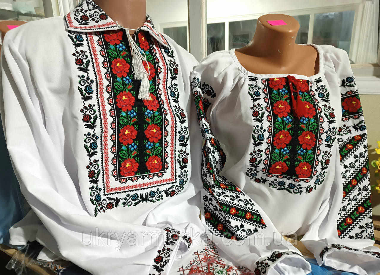 Парна вишиванка "Червона ружа"