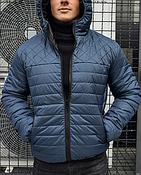 Чоловіча куртка синя коротка на весну осінь