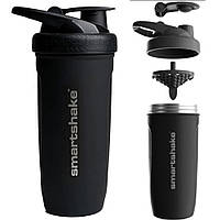 Шейкер стальной Smartshake Reforce Stainless Steel 900 мл черный