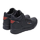 Шкіряні чоловічі теплі зимові черевики з натуральним хутром Jordan Y-707 чорні чоловіче комфортне зимове взуття з натуральної шкір, фото 5