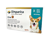 Симпарика от блох и клещей для собак весом от 10 до 20 кг. 1 таблетка