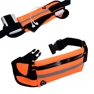 Сумка для бігу на пояс RunningBag з кишенею на пляшку Жовтогаряча
