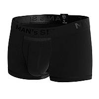 Мужские анатомические боксеры из хлопка с сеткой Anatomic Light Black Series чёрный MAN's SET S