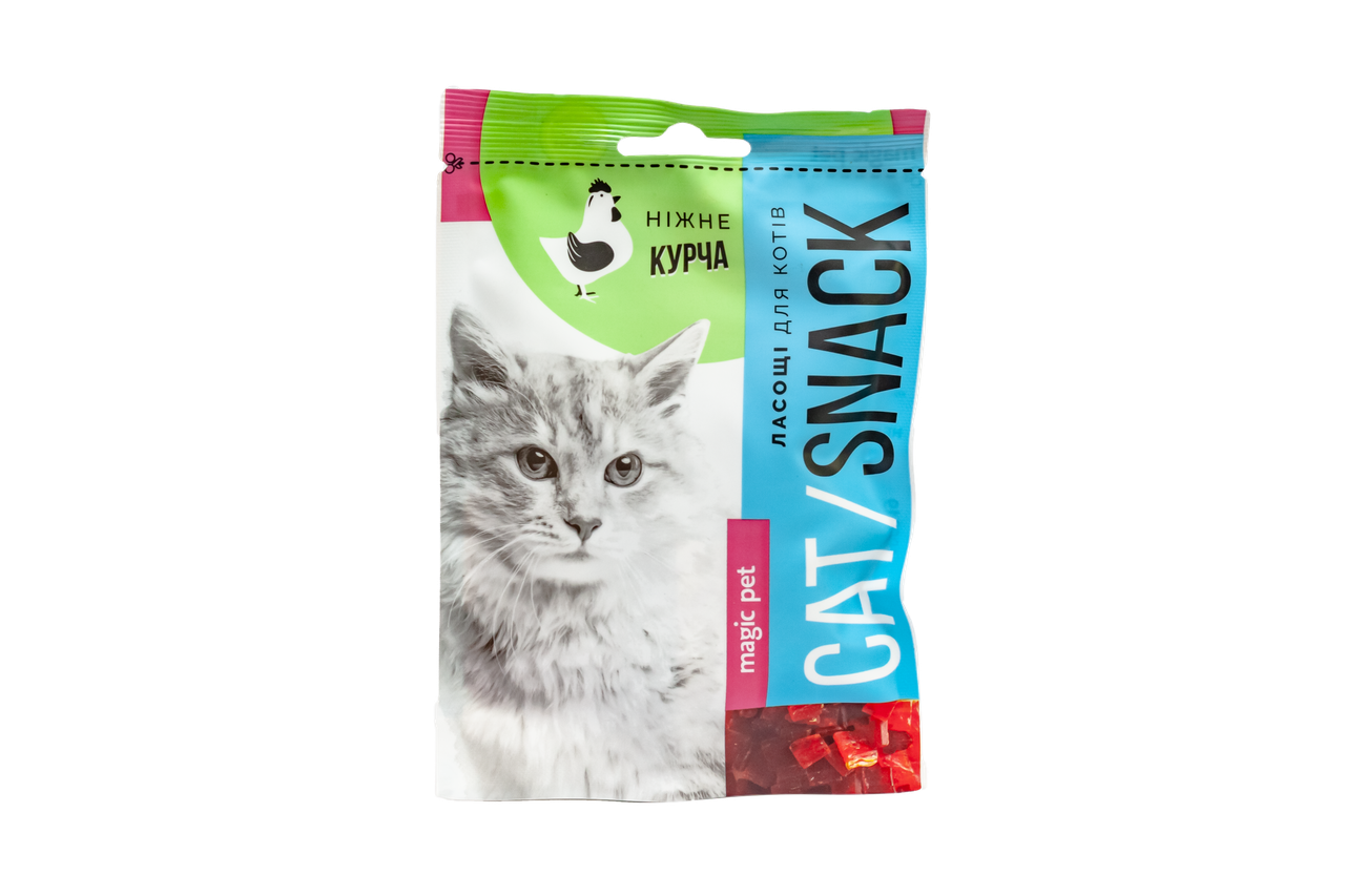 Маленькі кубики курячого м'яса Cat Snack для котів 50гр