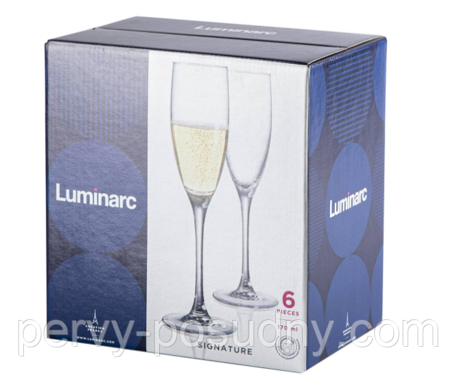 Набор бокалов для шампанского Luminarc Signature 170 мл 6 шт Н8161 - фото 2 - id-p517122367