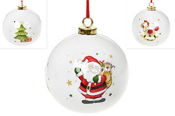Набір (4 шт.) керамічних куль "З Новим Роком" Санта 10*10*11.5см