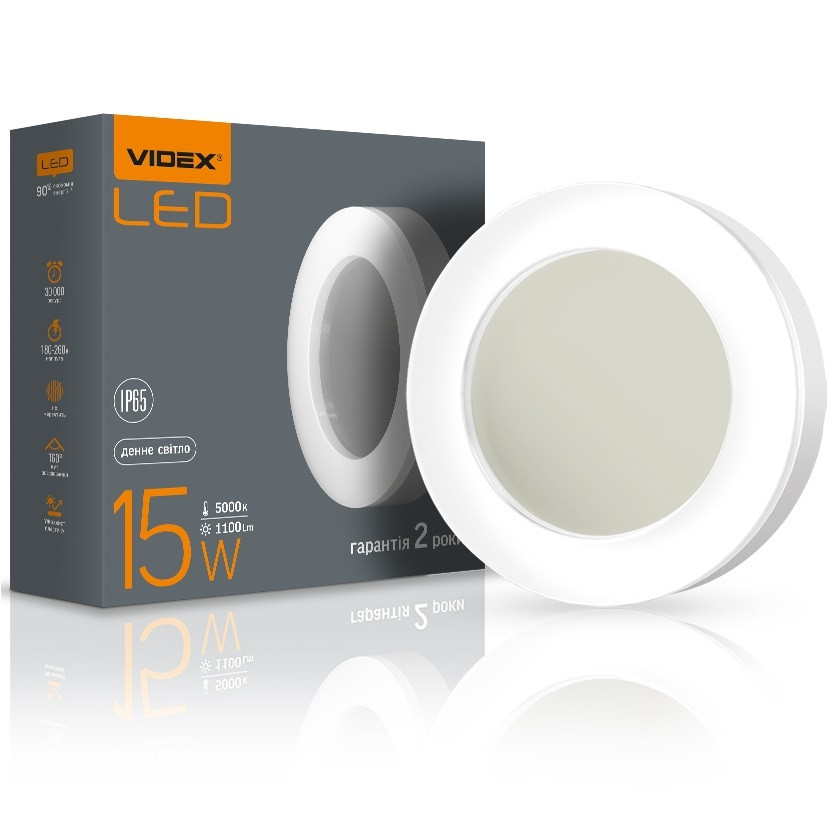 LED світильник круглий ART IP65 VIDEX 15W 5000K (VL-BHFR-155)