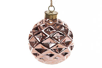Набір (8 шт.) порцелянових куль на ялинку 7*7*9 см, колір — мідь
