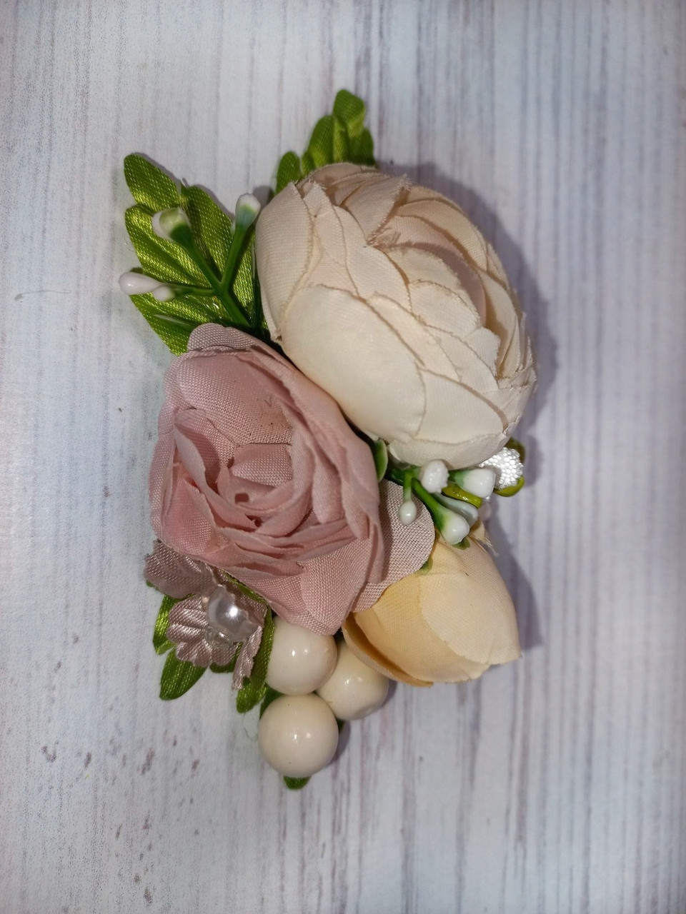 Заколка для волосся Піон бежева, фото 1