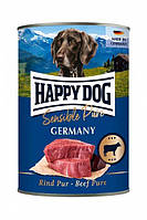 Консервы 800 гр для собак с говядиной Хэппи Дог Сенс Германия (Happy Dog Sensible Pure Rind Germany)