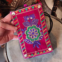 Декоративная сумка-чехол для телефона, денег, карточек (ручная работа, 17х10 см)
