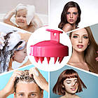 Силіконова щітка-масажер для миття голови Comair Малинова, фото 7