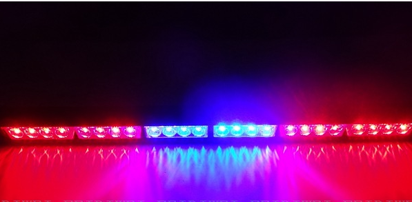 Мигалки Стробоскопи Спец сигнали для автомобіля 24 Лед ламп ДХО Лампи Червоного та Синього кольору, фото 1