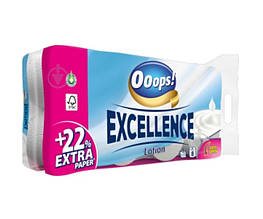 Туалетний папір Ooops 3-шаровий Excellence Lotion 8 шт 150 відривів
