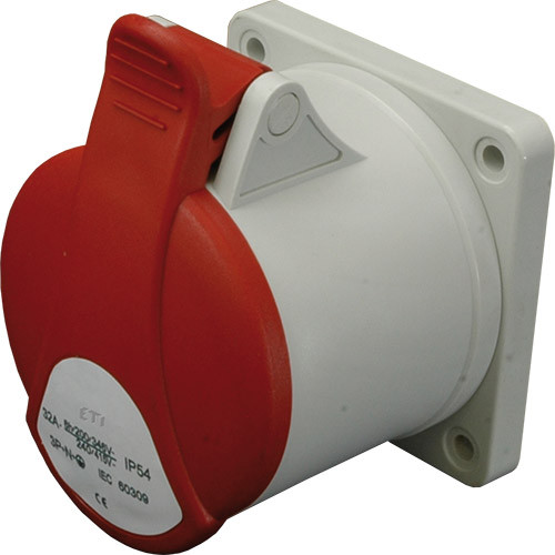 Розетка вбудована EER-1653 IP54 (16A, 400V, 3+N+PE) Schuko ETI 4482093, фото 1