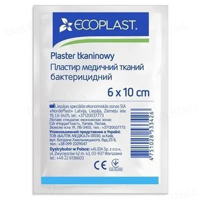 Пластир бактерицидний 6 х 10см (ECOPLAST)