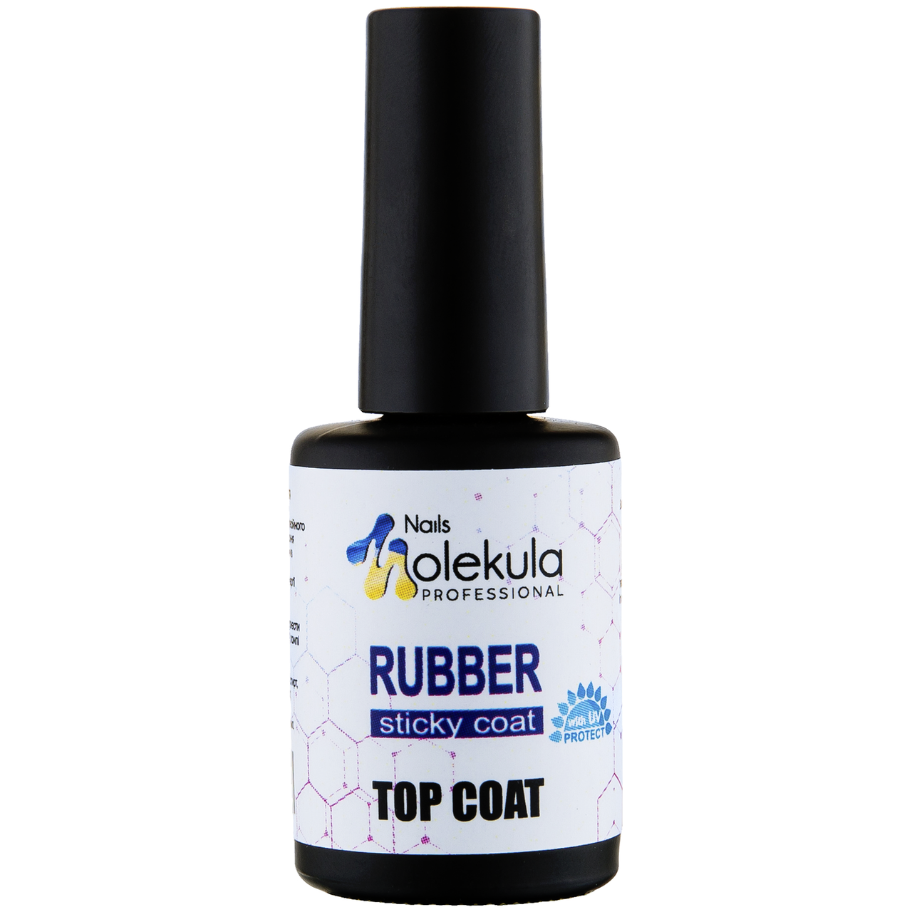 Каучуковый топ Molekula Rubber Sticky Top Coat, 12 мл с липким слоем ...
